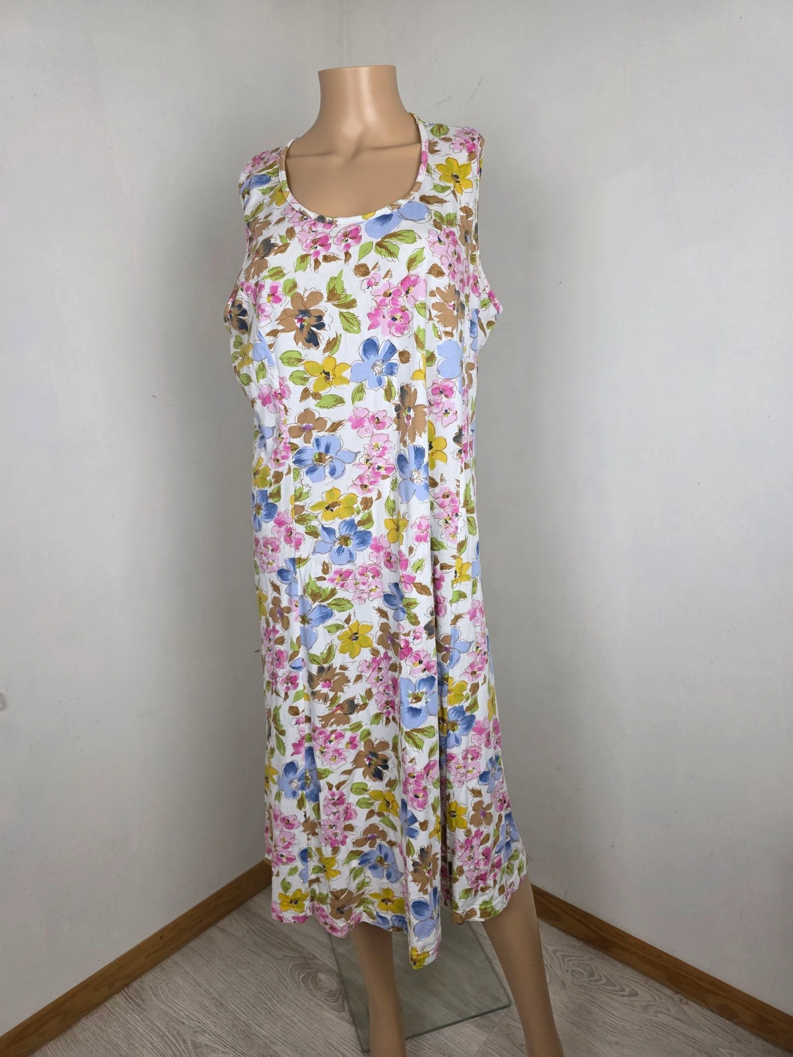 Robe longue d'été fluide à motif fleuri multicolore 🍒vintage 90's🍒46/48
